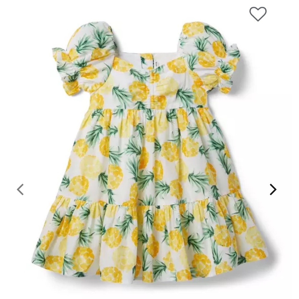Janie and Jack Yellow and White Sundress with Puff Sleeves